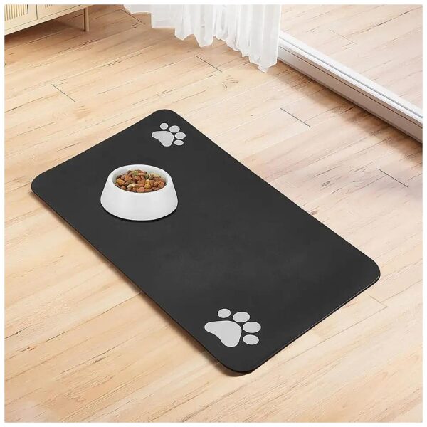 High-Quality 16x24 Inch Dark Grey Pet Feeding Mat for Food and Water Bowls