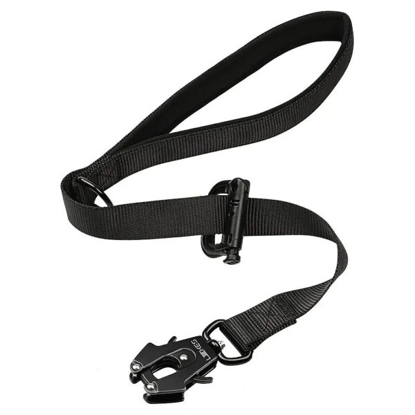 High-Quality 2 ft Black Color Dog Leash with Rotating Frog Clip and Durable Webbing