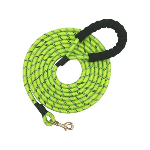 High-Quality 5-20FT Long Green Nylon Dog Rope Lead with Reflective Safety