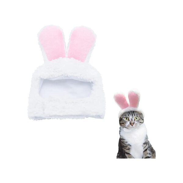 High-Quality Adjustable Bunny Hat with Ears for Cats and Small Dogs Easter Pet Costume