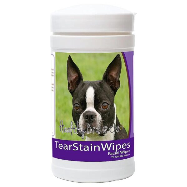 High-Quality Boston Terrier Tear Stain Wipes for 70 Days