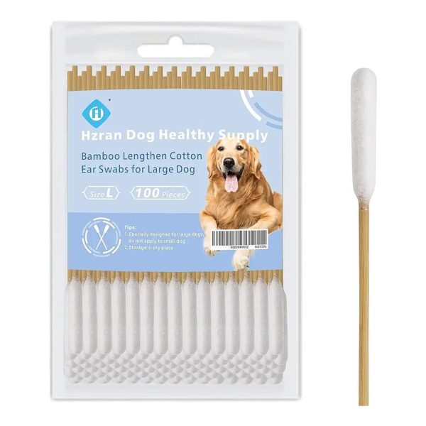 High-Quality Cotton Buds for Large Dog Ears Made of Natural Bamboo and Cotton