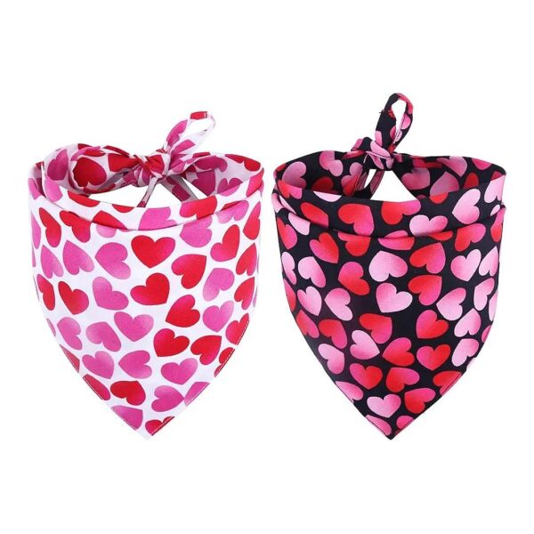 High-Quality Cotton Reversible Bandana for Large Dog and Cat Valentine's Day Accessories