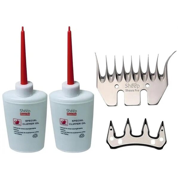 High-Quality Curved 9 Tooth Blades for Alpacas and Llamas with Lube Oil and Cutter