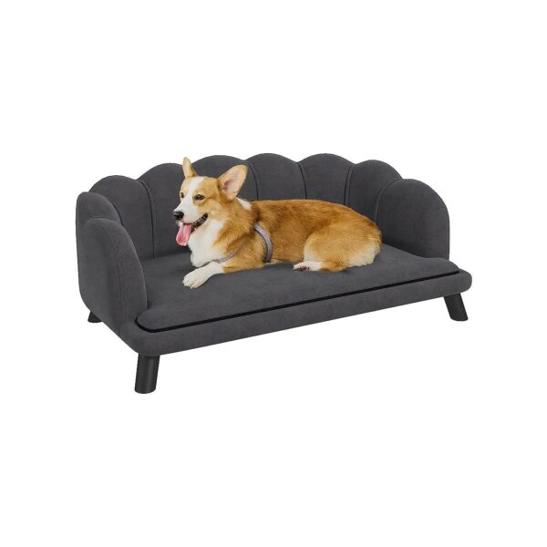 High-Quality Dog Couch with Soft Velvet Surface and Removable Cushion for Big Pets