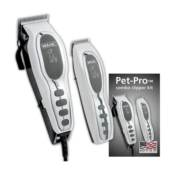 High-Quality Dog Grooming Kit with Chromed and White Clippers for Thick Coats