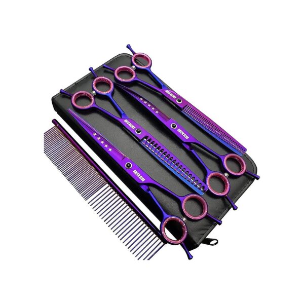 High-Quality Dog Grooming Scissors Set with Curved and Straight for Efficient Trimming