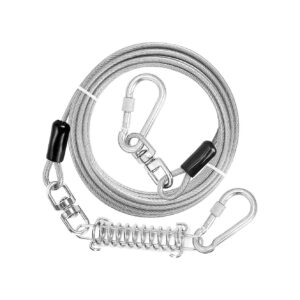 High-Quality Dog Running Cable for Yard and Outdoor Use with Stainless Steel Hook