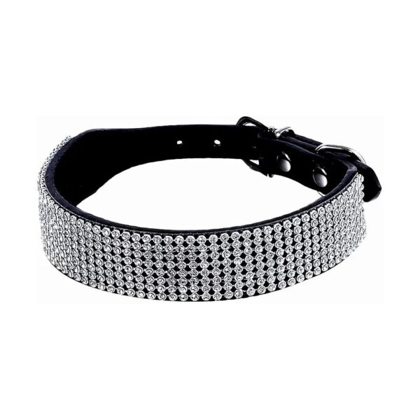 High-Quality Leather Crystal Rhinestone Dog Collar for Small to Medium Pet Collar