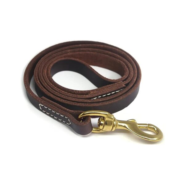 High-Quality Leather Dog Training Leash with 4 Foot Length