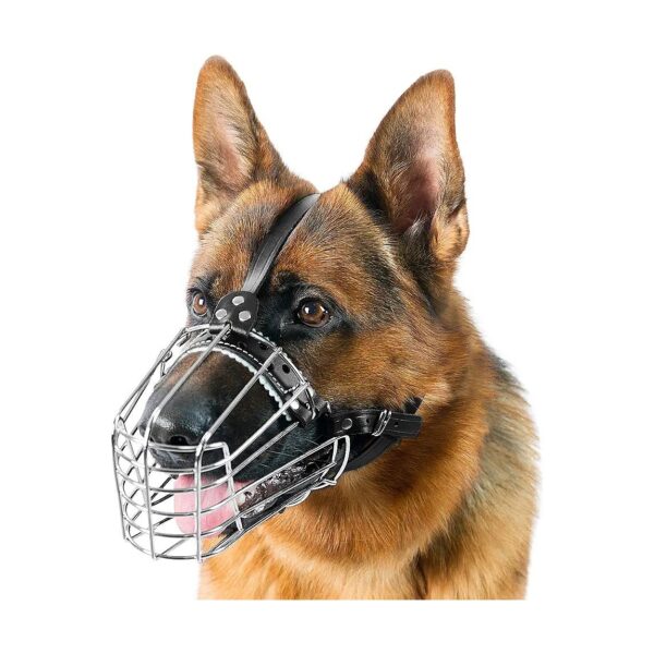 High-Quality Metal Muzzle for German Shepherd Dogs with Snout Circumference 7-5 in