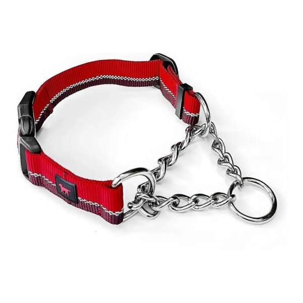 High-Quality Nylon and Stainless Steel Chain Martingale Collar for Training Dogs Safely