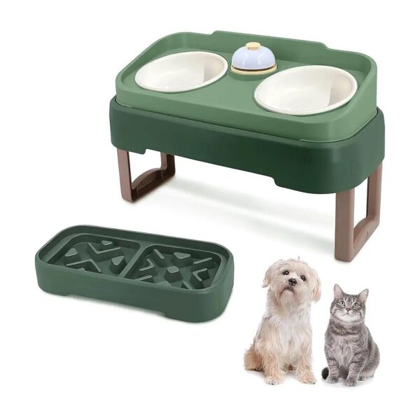 High-Quality Pet Feeding Bowl Set for Cats and Small Dogs with Water Splash Guard