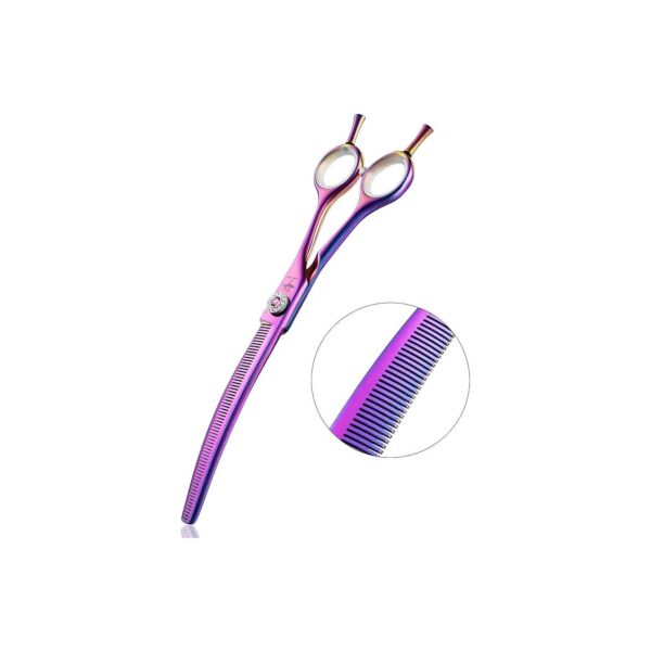 High-Quality Purple Dog Grooming Scissors with Blunt Tips for Safe and Efficient Trimming