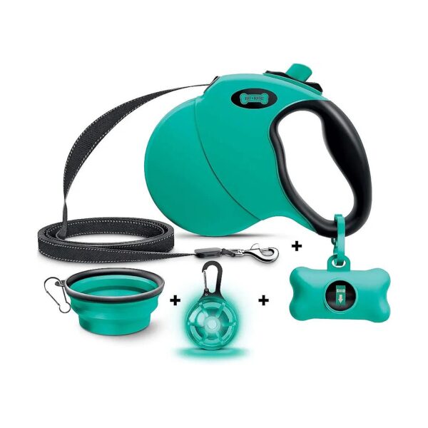 High-Quality Retractable Dog Leash with Free Waste Bag Dispenser and Travel Bowl