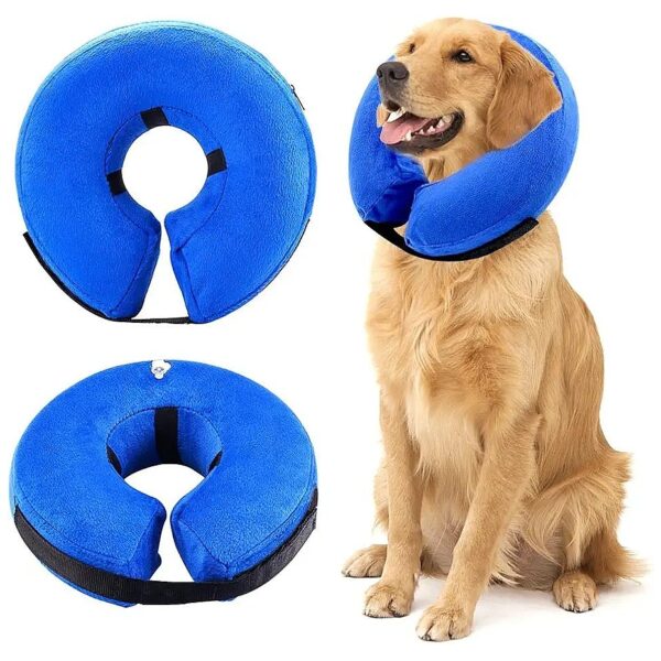 High-Quality Soft Inflatable Recovery Collar for Dogs and Cats with Adjustable Closure