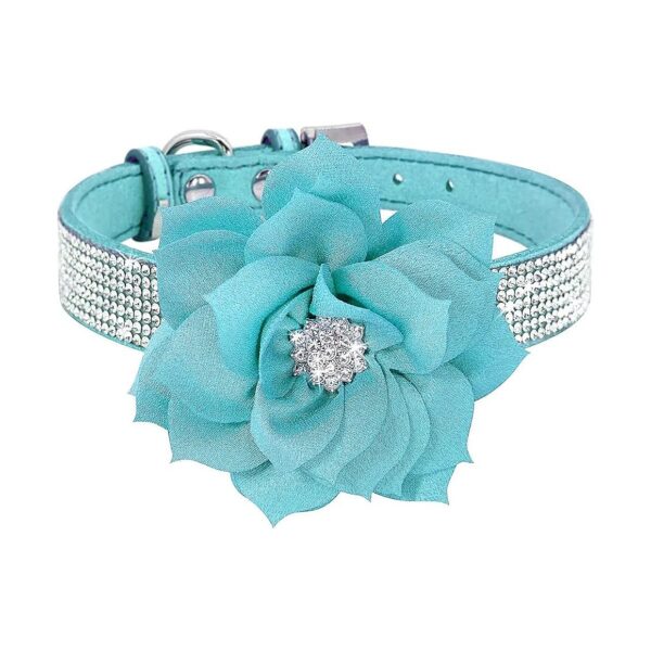 High-Quality Soft Suede Leather Rhinestone Dog Collar for Small Medium Large Dogs