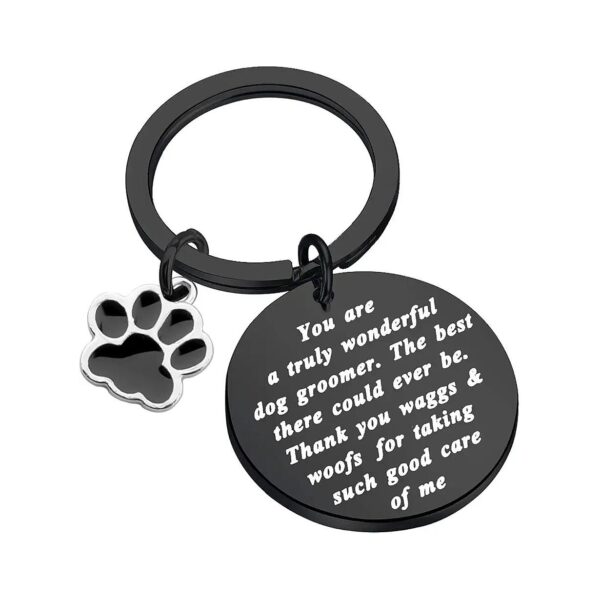 High-Quality Stainless Steel Dog Grooming Keychain Gift for Pet Groomers