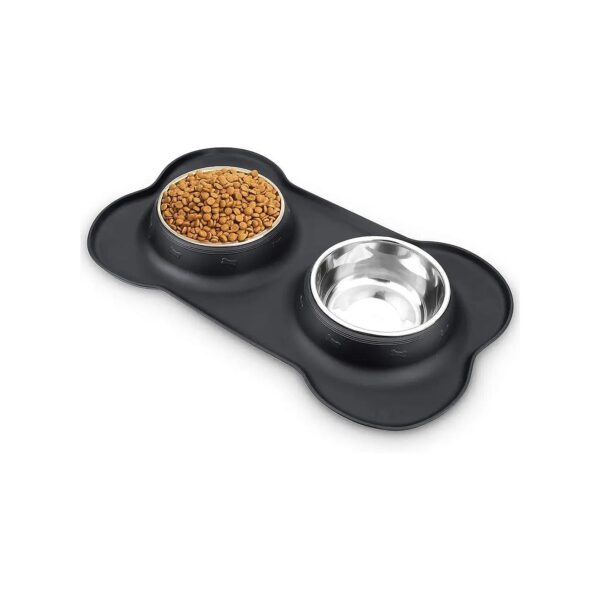 High-Quality Stainless Steel and Silicone Dog Food and Water Bowls for Healthy Pets