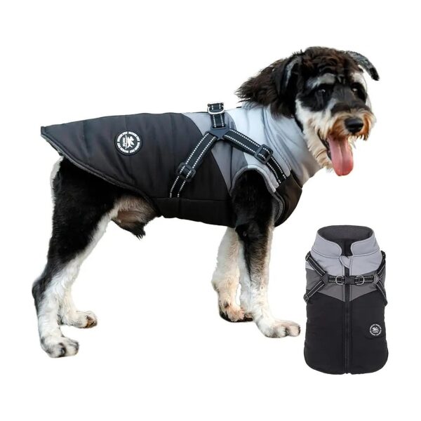 High-Quality Waterproof Dog Winter Coat Black A X-Small Adjustable for Cold Weather