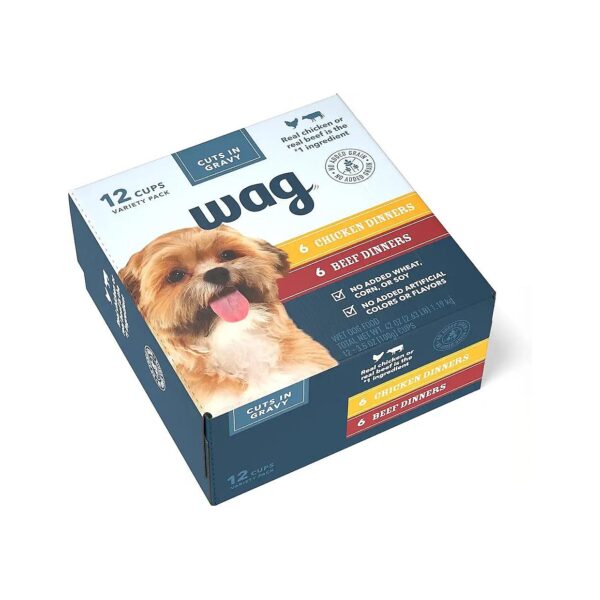 High-Quality Wet Dog Food Cups with Chicken and Beef in Gravy for Adult Dogs 12 Pack