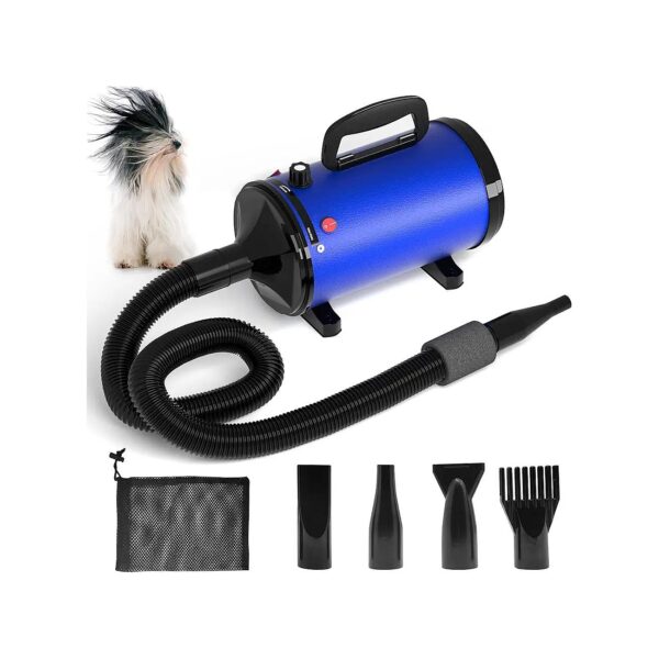 High-Speed Dog Dryer with 4 Interchangeable Nozzle Options for Easy Grooming