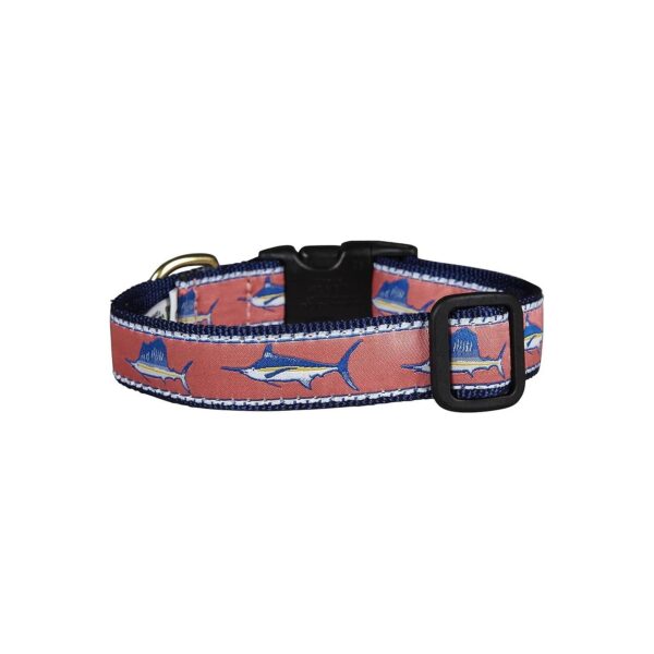 High-Tension Beer Pattern Dog Collar with Brass Buckles and Narrow 5/8 Inch Width