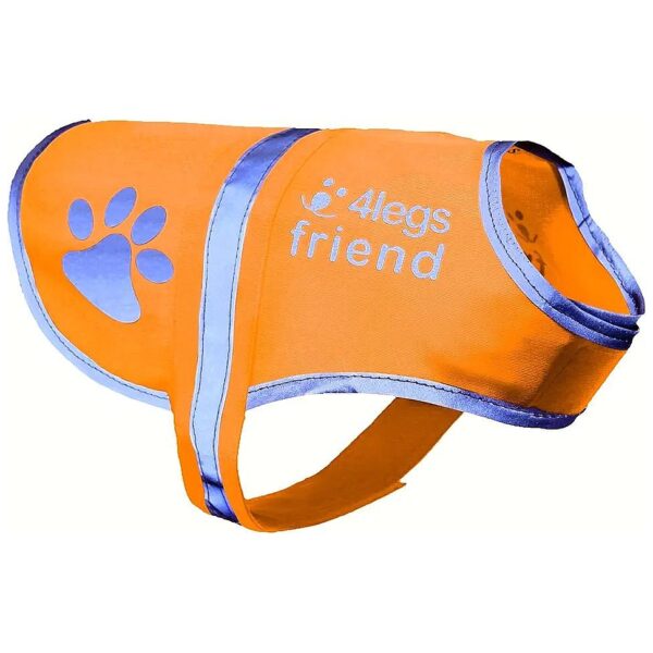 Highly Visible Blaze Orange Reflective Dog Vest For Improved Road Safety