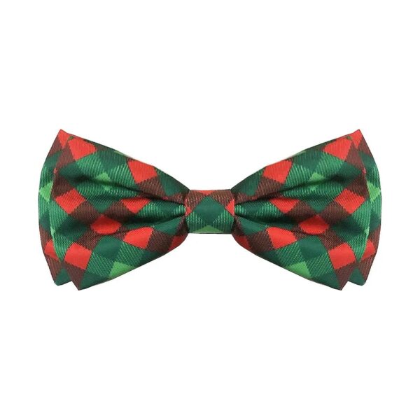 Holiday Bow Tie for Dogs and Cats - Scottish Check Pattern - Large Size