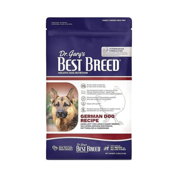 Holistic German Shepherd Breeder Recommended Natural Dry Dog Food Made in USA - 4lbs