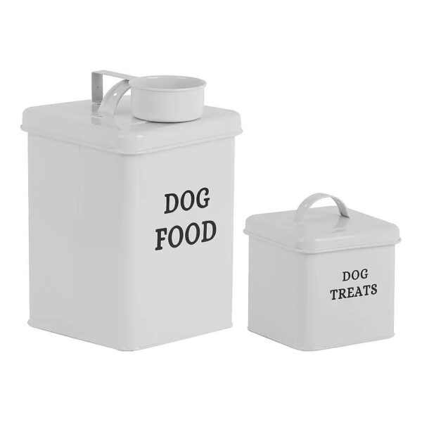 Home Decor Dog Food Storage Container With Treats Bin And Scoop For Pet Owners