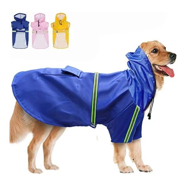 Hooded Raincoat for Dogs with Windproof and Water-Resistant Design, Puppy-Friendly