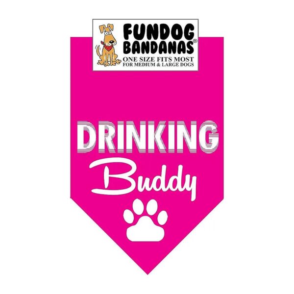 Hot Pink Bandana for Drinking Buddy Medium to Large Size Dogs