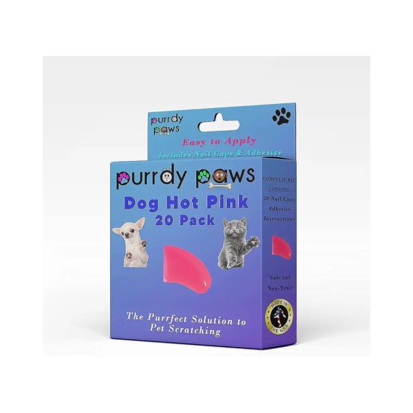 Hot Pink Nail Caps for Large Dogs, Soft and Gentle, 20-40 Lbs Weight