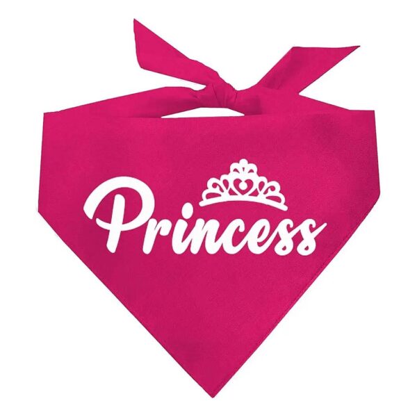 Hot Pink Princess Dog Bandana Custom Print Adjustable One Size