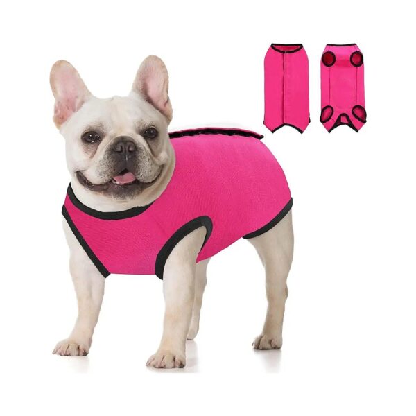 Hot Pink Surgical Shirt for Female Small Breed Dogs Post-Operative Recovery with Snug Fit