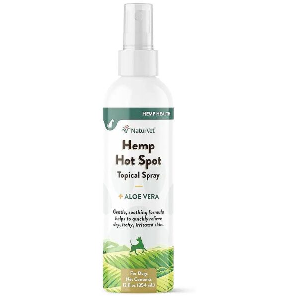 Hot Spot Relief Spray with Hemp and Aloe Vera for Itchy Skin in Dogs and Cats