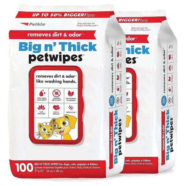 Huge Pet Wipes for Large and Small Pets, Gentle and Effective Cleaning Solution