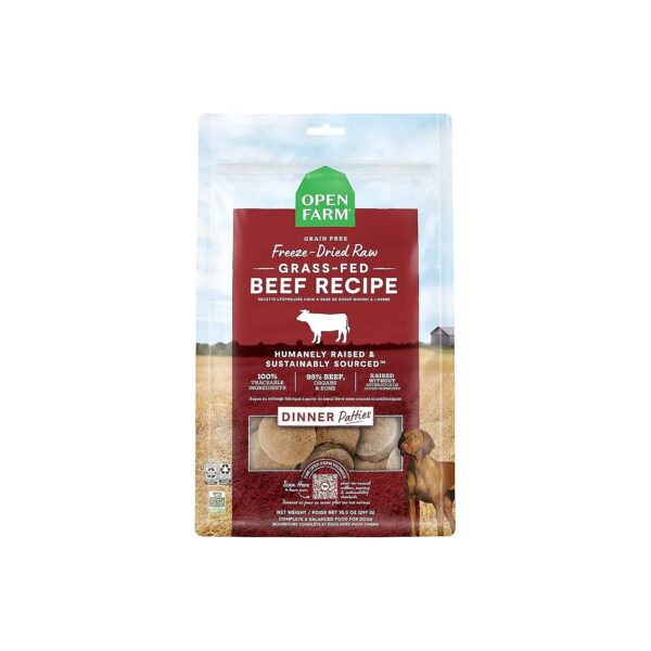 Humanely Sourced Grass Fed Beef Raw Patties with Non-GMO Superfoods for Dogs, 5oz