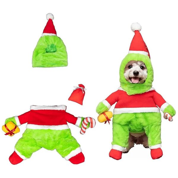 Humorous Green Furry Dog Christmas and Halloween Costume