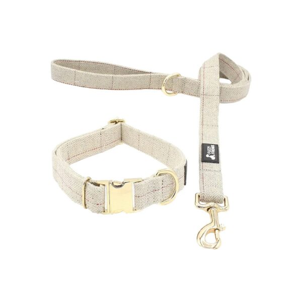 Hypoallergenic Wool Dog Leash and Collar Set with Sturdy Metal Buckle and Clasp