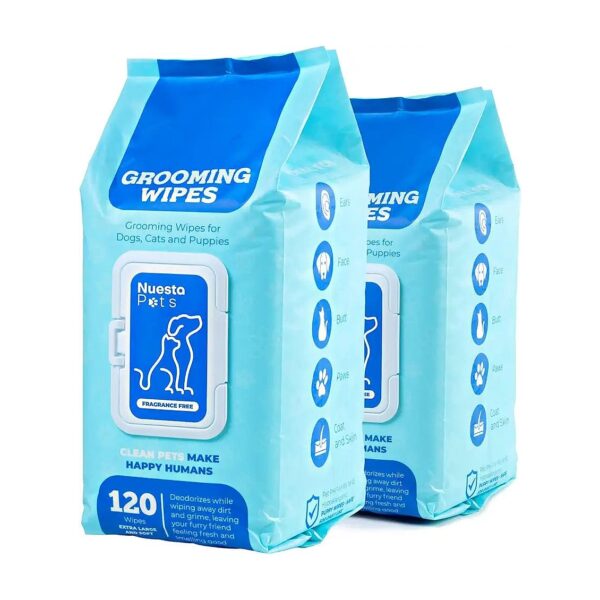 Hypoallergenic and pH Balanced Pet Grooming Wipes for Dog, Cat, and Puppy