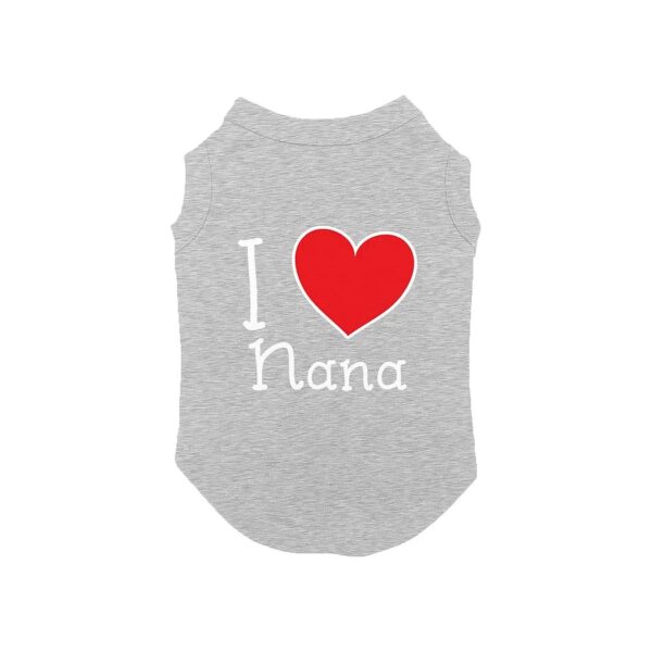 I Love My Nana Heart Design Dog Shirt for Medium-Sized Dogs with Necks Up to 14 Inches