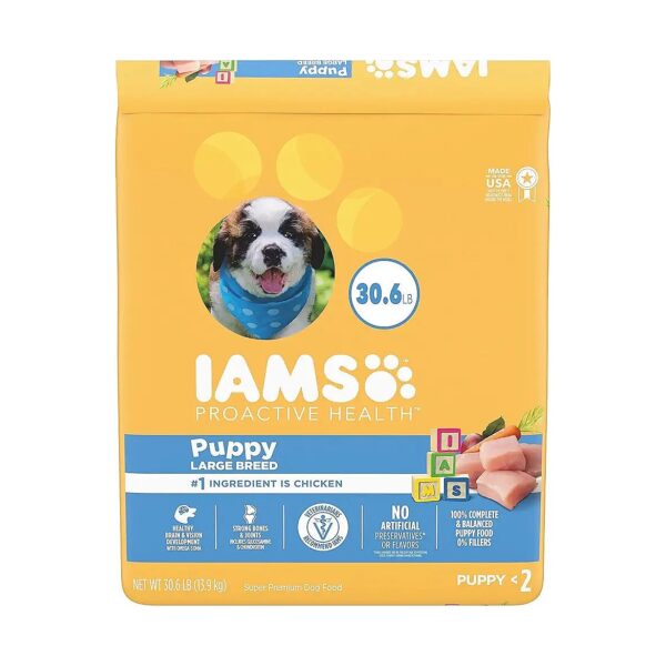 IAMS PROACTIVE HEALTH SMART PUPPY Food for Large Breed Puppies with Real Chicken