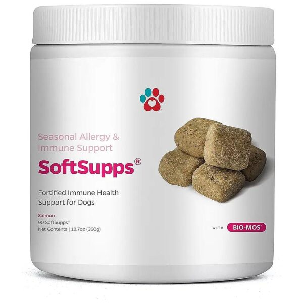 Immune Support Supplements for Dogs with Salmon Oil and Probiotics for Allergy Relief