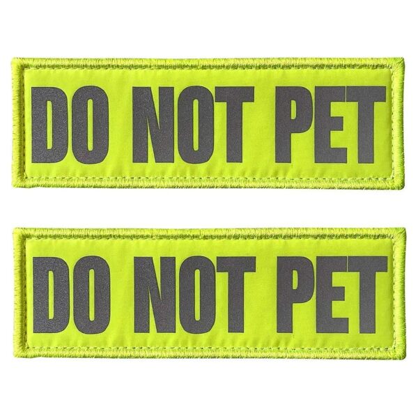 In Training Reflective Dog Patches with DO NOT PET Label for Harnesses and Vests