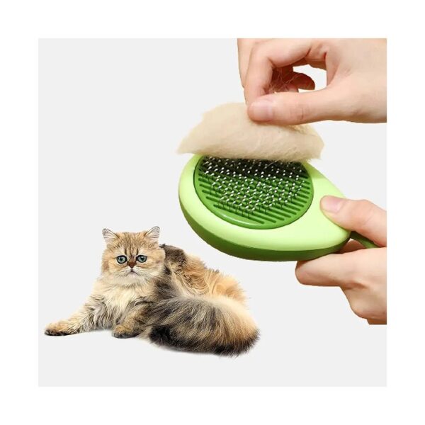 Indeed Cute Dog Brush for Short Haired Dogs with Oblong Shape and Self Cleaning Function