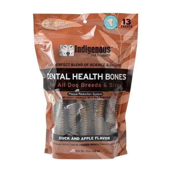 Indigenous Dental Health Bones with Apple and Duck Flavor 17 Ounces for Pets