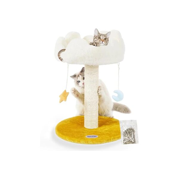 Indoor Cat Tree with Scratching Post, Cat Bed, and Soft Perch for Small Cats