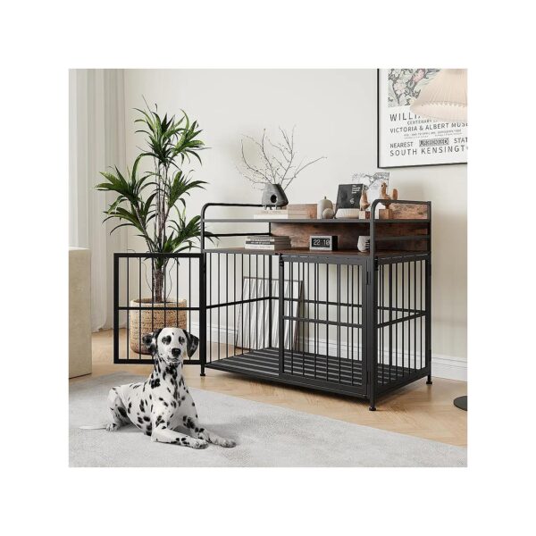 Indoor Dog Crate Furniture Wood Dog Kennel Storage Table Metal Large Medium Dogs